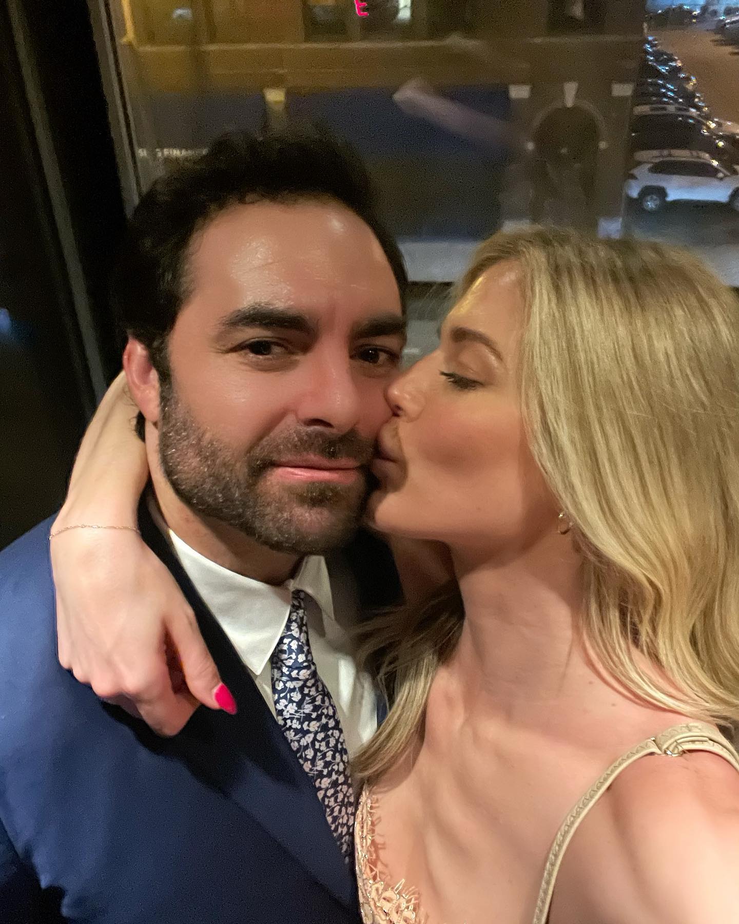 Shanae Ankney kissing her future husband Nate Ebner