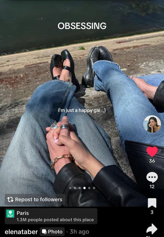 Jamie Campbell Bower's girlfriend, Elena Taber, featuring him on her TikTok