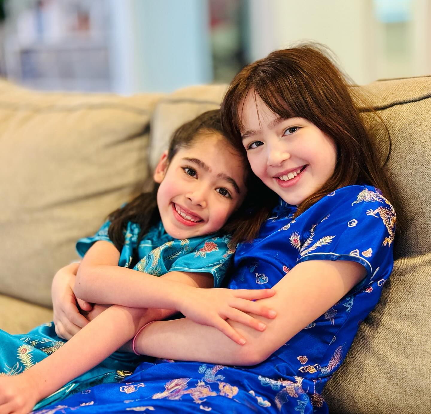 Scarlett Sher with her younger sister, Vivian Sher, during Lunar New Year 2024
