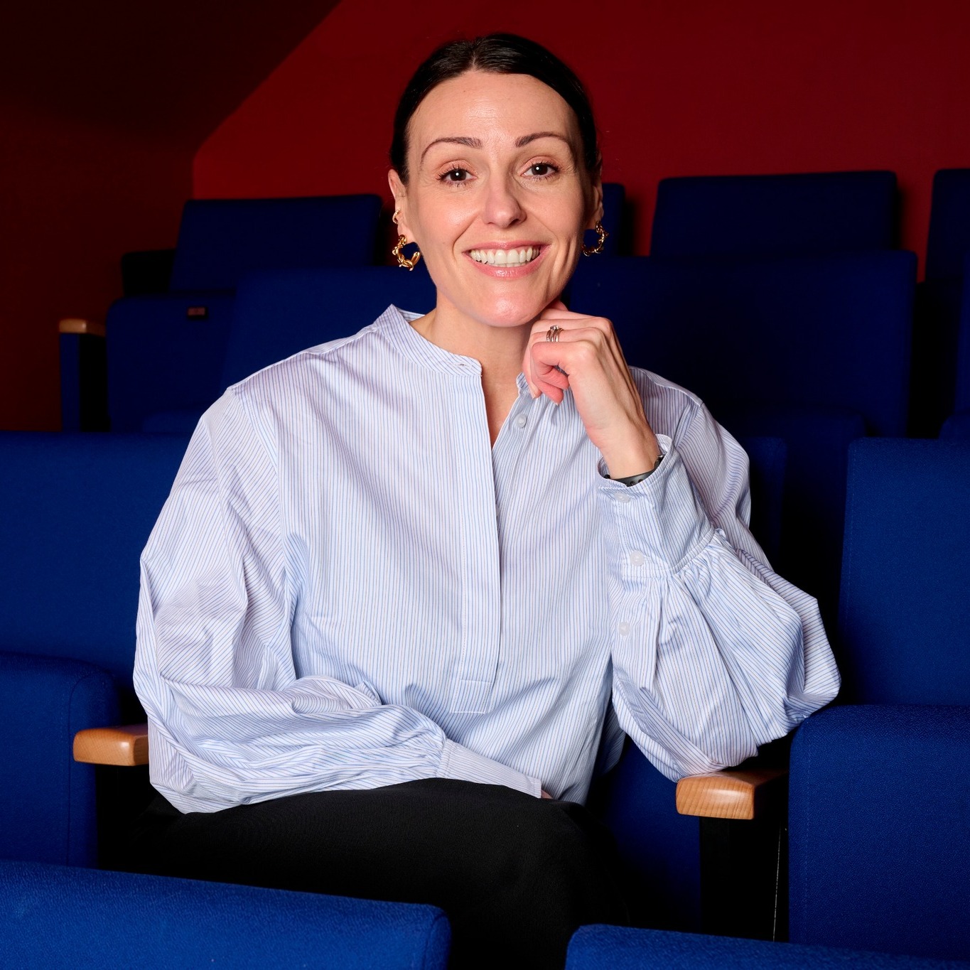 Suranne Jones during a playwriting talent hunt for Sheringham Little Theatre
