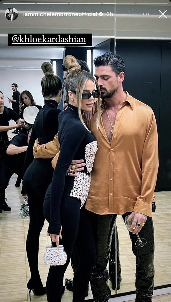 Michele Morrone featuring Khloé Kardashian on his Instagram story